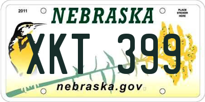 NE license plate XKT399