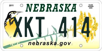 NE license plate XKT414