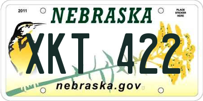 NE license plate XKT422
