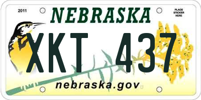 NE license plate XKT437