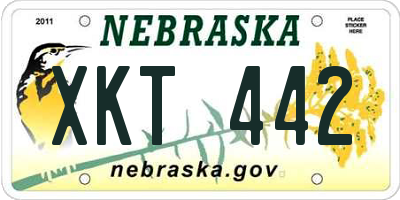 NE license plate XKT442