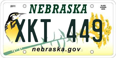 NE license plate XKT449