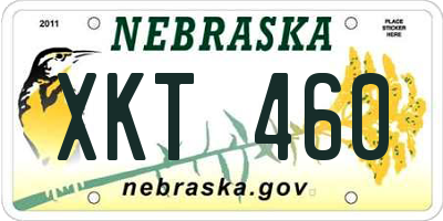 NE license plate XKT460