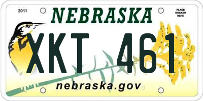 NE license plate XKT461