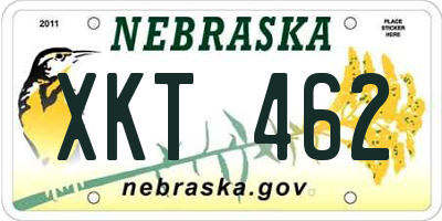 NE license plate XKT462