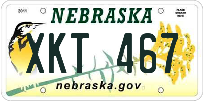 NE license plate XKT467
