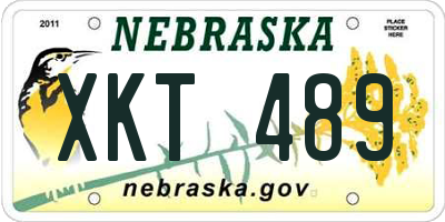 NE license plate XKT489