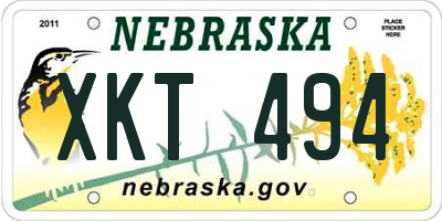 NE license plate XKT494
