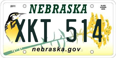 NE license plate XKT514