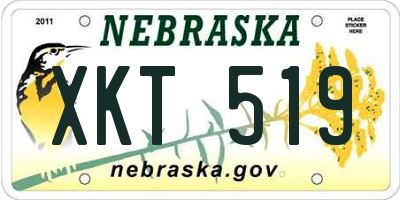 NE license plate XKT519