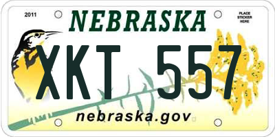 NE license plate XKT557
