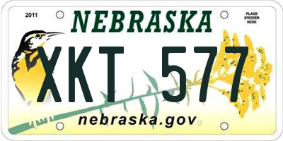 NE license plate XKT577