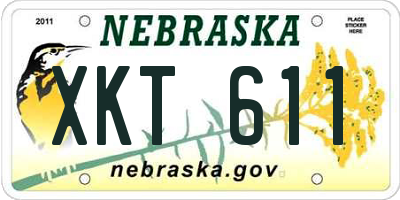 NE license plate XKT611