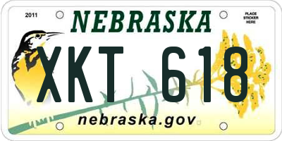 NE license plate XKT618