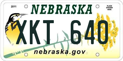 NE license plate XKT640