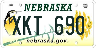 NE license plate XKT690
