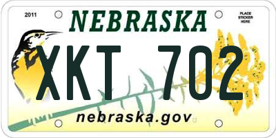 NE license plate XKT702