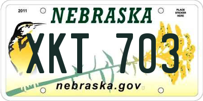 NE license plate XKT703