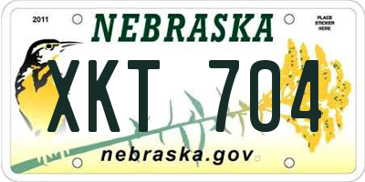NE license plate XKT704