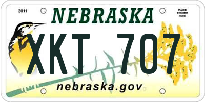 NE license plate XKT707