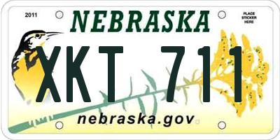 NE license plate XKT711