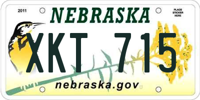 NE license plate XKT715
