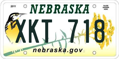 NE license plate XKT718