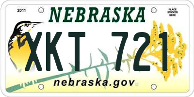 NE license plate XKT721