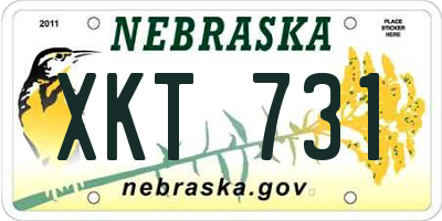 NE license plate XKT731