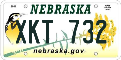 NE license plate XKT732