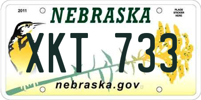 NE license plate XKT733