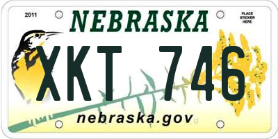 NE license plate XKT746