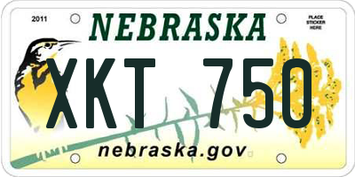 NE license plate XKT750