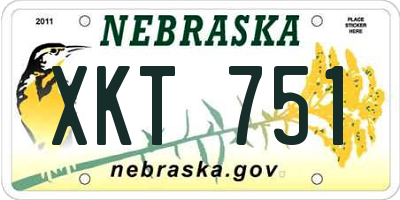 NE license plate XKT751