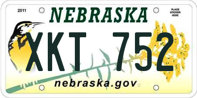 NE license plate XKT752