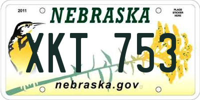 NE license plate XKT753