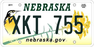 NE license plate XKT755