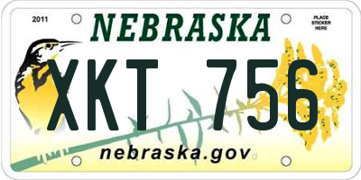 NE license plate XKT756