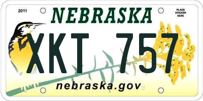 NE license plate XKT757
