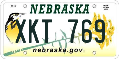 NE license plate XKT769