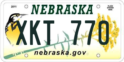 NE license plate XKT770