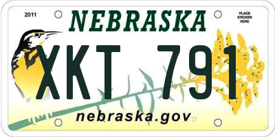 NE license plate XKT791