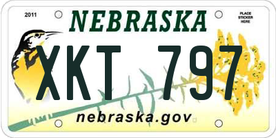 NE license plate XKT797