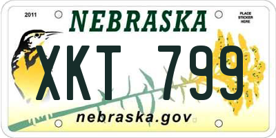 NE license plate XKT799