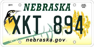 NE license plate XKT894