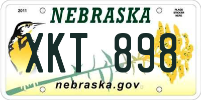 NE license plate XKT898