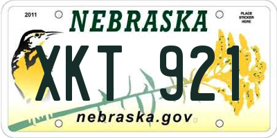 NE license plate XKT921