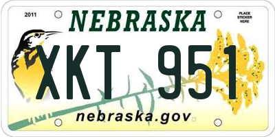 NE license plate XKT951