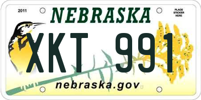 NE license plate XKT991