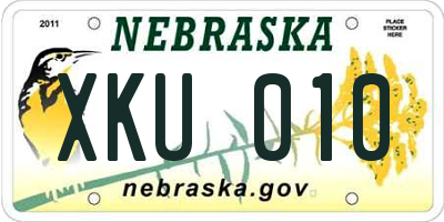 NE license plate XKU010